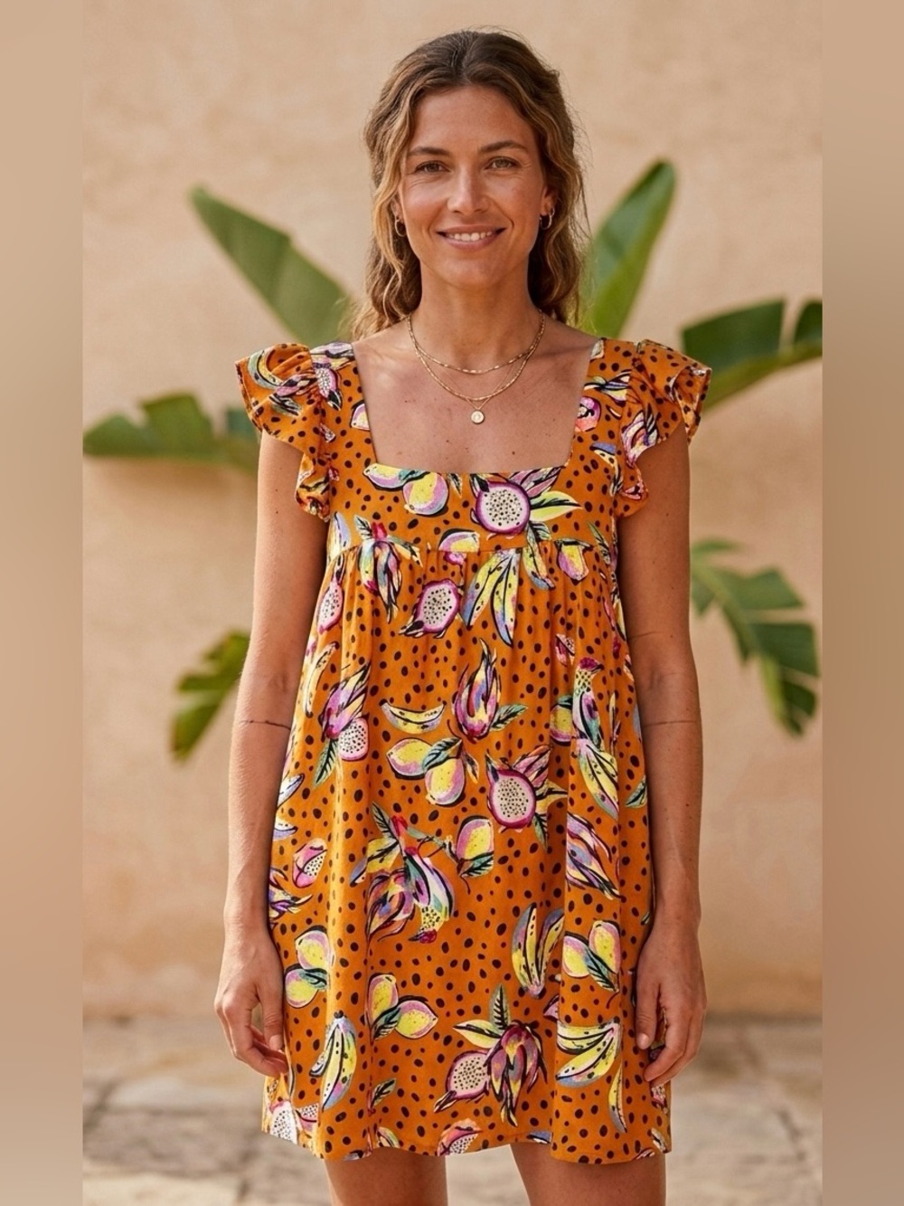 Anthropologie‎ | Kourt Aria baby doll tropical mini dress size M